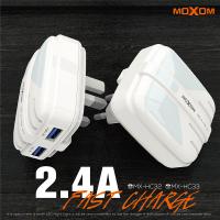 Мережевий зарядний пристрій MOXOM 2в1 micro 2USB/2.4A/ LED LIGHT (MX-HC33) білий