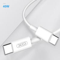USB кабель XO 40W PD Type-C to Type-C (NB124) білий