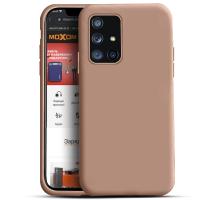 Силиконовый чехол SOFT Silicone Case для Samsung M52 (без лого) (NP) персик