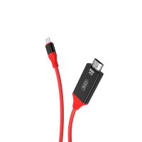 Кабель USB HDMI XO (GB005) cable 2M type-c to HDMI 4K червоний/чорний