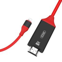 Кабель USB HDMI XO (GB006) cable 1.8M Lightning to HDMI 2K чорний