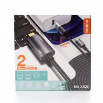 HDMI-кабель MOXOM (MX-AX28) Input:HDMI/ Output:Lightning+USB темно-серый