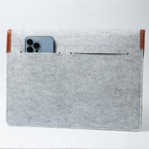 Чехол фетровый для планшета/ноутбука (15.4) на кнопке серый