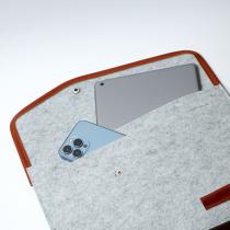 Чехол фетровый для планшета/ноутбука (15.4) на кнопке серый