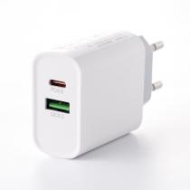Мережевий зарядний пристрій DC 2в1 Type-C QC3.0+PD/20W Fast Charger (CA-F17) білий