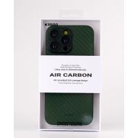 Карбоновый чехол K-DOO Air Carbon (UltraSlim 0.45mm) для iPhone 14 темно-зеленый