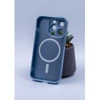 Силиконовый чехол MagSafe COLORS 2 + Camers Protection для iPhone 13 Pro Max голубой