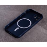 Силиконовый чехол MagSafe COLORS 2 + Camers Protection для iPhone 12 темно-синий