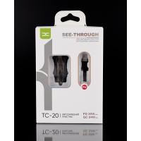 Автомобільний зарядний пристрій DC 2в1 Lightning PD/30W+QC3.0/24W Fast Charger (TC-20) чорний