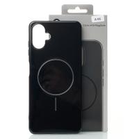 Силиконовый чехол Slim Ring Glamour с поддержкой MagSafe для Samsung A06 black