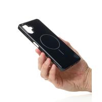 Силиконовый чехол Slim Ring Glamour с поддержкой MagSafe для Samsung A06 black