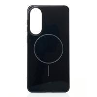 Силиконовый чехол Slim Ring Glamour с поддержкой MagSafe для Samsung S25 Edge black