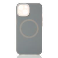 Чехол Liquid Silicone Full с поддержкой MagSafe для iPhone 14 stone gray