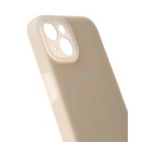 Чехол Liquid Silicone Full с поддержкой MagSafe для iPhone 13 cream