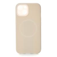 Чехол Liquid Silicone Full с поддержкой MagSafe для iPhone 14 cream