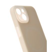 Чехол Liquid Silicone Full с поддержкой MagSafe для iPhone 14 cream