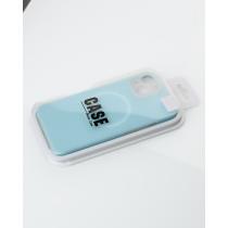 Чехол Liquid Silicone Full с поддержкой MagSafe для iPhone 14 blue fog