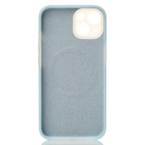 Чехол Liquid Silicone Full с поддержкой MagSafe для iPhone 14 blue fog