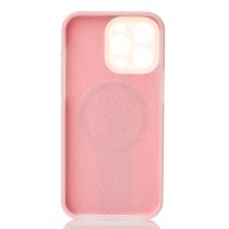 Чехол Liquid Silicone Full с поддержкой MagSafe для iPhone 15 Pro pink