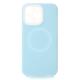 Чехол Liquid Silicone Full с поддержкой MagSafe для iPhone 15 Pro Max blue fog