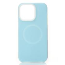 Чехол Liquid Silicone Full с поддержкой MagSafe для iPhone 15 blue fog