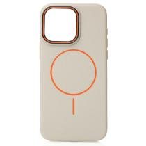 Силиконовый чехол Slim Ring Leather Textured с поддержкой MagSafe для iPhone 14 Pro Max natural titanium