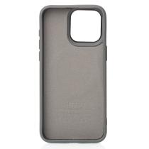 Силиконовый чехол Slim Ring Leather Textured с поддержкой MagSafe для iPhone 15 Pro Max stone gray