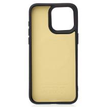 Силиконовый чехол Slim Ring Leather Textured с поддержкой MagSafe для iPhone 14 black