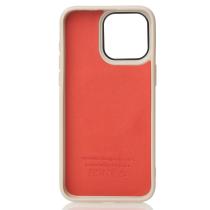 Силиконовый чехол Slim Ring Leather Textured с поддержкой MagSafe для iPhone 14 Pro Max natural titanium