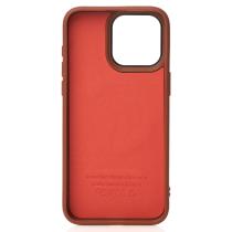 Силиконовый чехол Slim Ring Leather Textured с поддержкой MagSafe для iPhone 15 Pro desert titanium