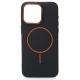 Силиконовый чехол Slim Ring Leather Textured с поддержкой MagSafe для iPhone 14 black