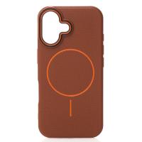 Силиконовый чехол Slim Ring Leather Textured с поддержкой MagSafe для iPhone 16 desert titanium