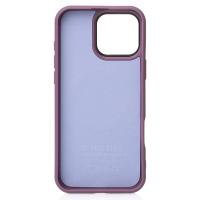 Силиконовый чехол Slim Ring Leather Textured с поддержкой MagSafe для iPhone 16 Pro deep purple