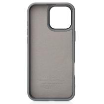 Силиконовый чехол Slim Ring Leather Textured с поддержкой MagSafe для iPhone 16 Pro stone gray