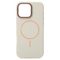 Силиконовый чехол Slim Ring Leather Textured с поддержкой MagSafe для iPhone 16 Pro natural titanium