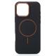 Силиконовый чехол Slim Ring Leather Textured с поддержкой MagSafe для iPhone 16 Pro Max black