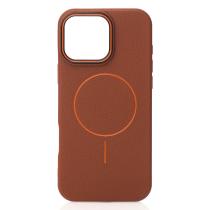 Силиконовый чехол Slim Ring Leather Textured с поддержкой MagSafe для iPhone 16 Pro Max desert titanium
