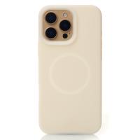 Чехол Liquid Silicone Full с поддержкой MagSafe для iPhone 16 Pro Max cream