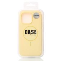 Силиконовый чехол Slim Ring Soft с поддержкой MagSafe для iPhone 15 sunglow