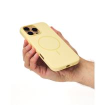 Силиконовый чехол Slim Ring Soft с поддержкой MagSafe для iPhone 16 Pro sunglow