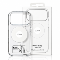 Пластиковый чехол Lux Clear с поддержкой MagSafe для iPhone 18 Pro (AI) White circle