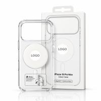 Пластиковый чехол Lux Clear с поддержкой MagSafe для iPhone 18 Pro Max (AI) White circle