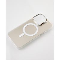 Полиуритановый чехол IMD Colors с поддержкой MagSafe для iPhone 13 Pro Max серебряный