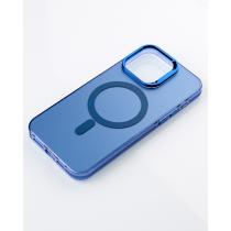 Полиуритановый чехол IMD Colors с поддержкой MagSafe для iPhone 13 Pro Max синий