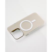 Полиуритановый чехол IMD Colors с поддержкой MagSafe для iPhone 14 Pro серебряный