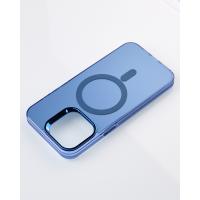 Полиуритановый чехол IMD Colors с поддержкой MagSafe для iPhone 14 Pro синий