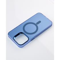 Полиуритановый чехол IMD Colors с поддержкой MagSafe для iPhone 14 Pro синий