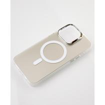 Полиуритановый чехол IMD Colors с поддержкой MagSafe для iPhone 11 Pro Max серебряный