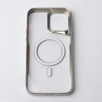Пластиковый чехол MagSafe NEWZONE для iPhone 13 Pro Max серебряный