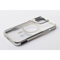 Пластиковый чехол MagSafe NEWZONE для iPhone 13 Pro серебряный